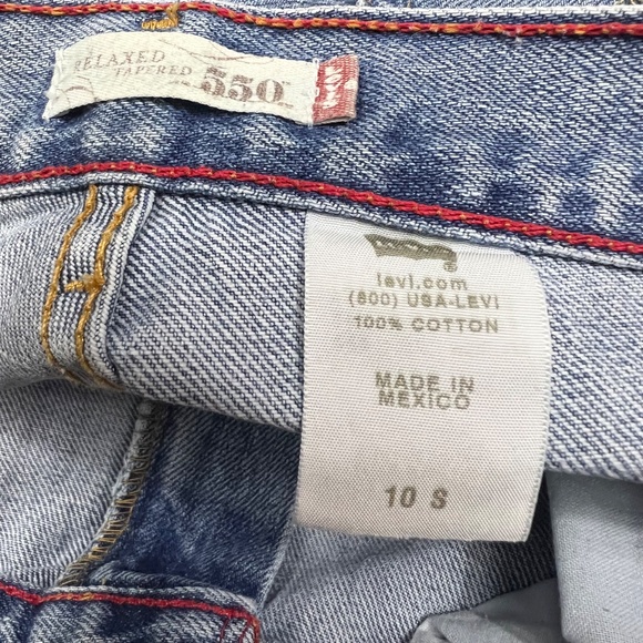 |•LEVI'S•| Old School 550 High Rise Relaxed Fit Tapered Leg Jeans Size 10 Short - Picture 7 of 8